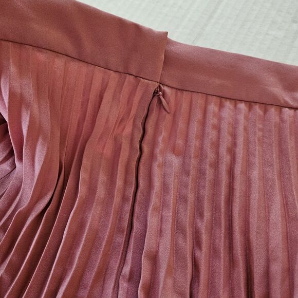& Other Stories Midi Skirt 8 Blush Pink Pleated Crepe Boho High-Waisted NWT - Picture 4 of 7